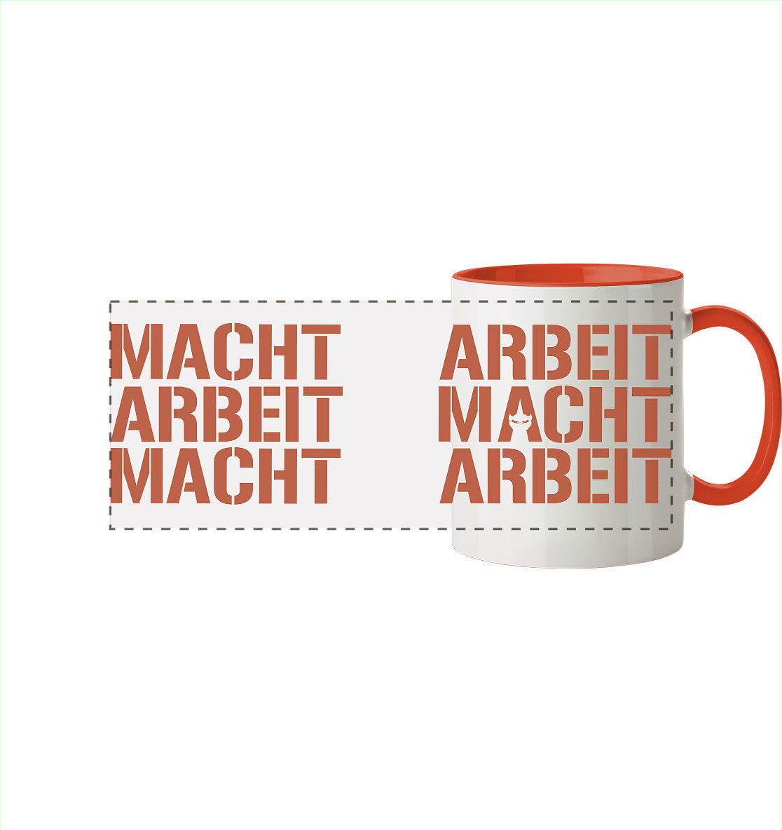 ARBEIT MACHT ARBEIT - Panorama Tasse zweifarbig