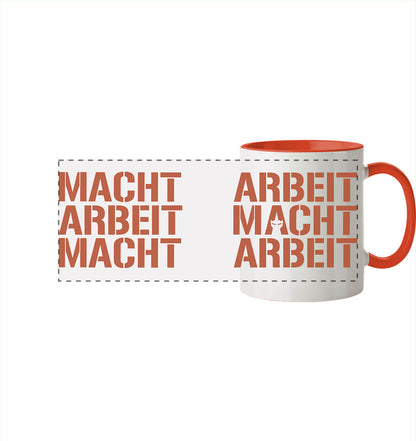 ARBEIT MACHT ARBEIT - Panorama Tasse zweifarbig